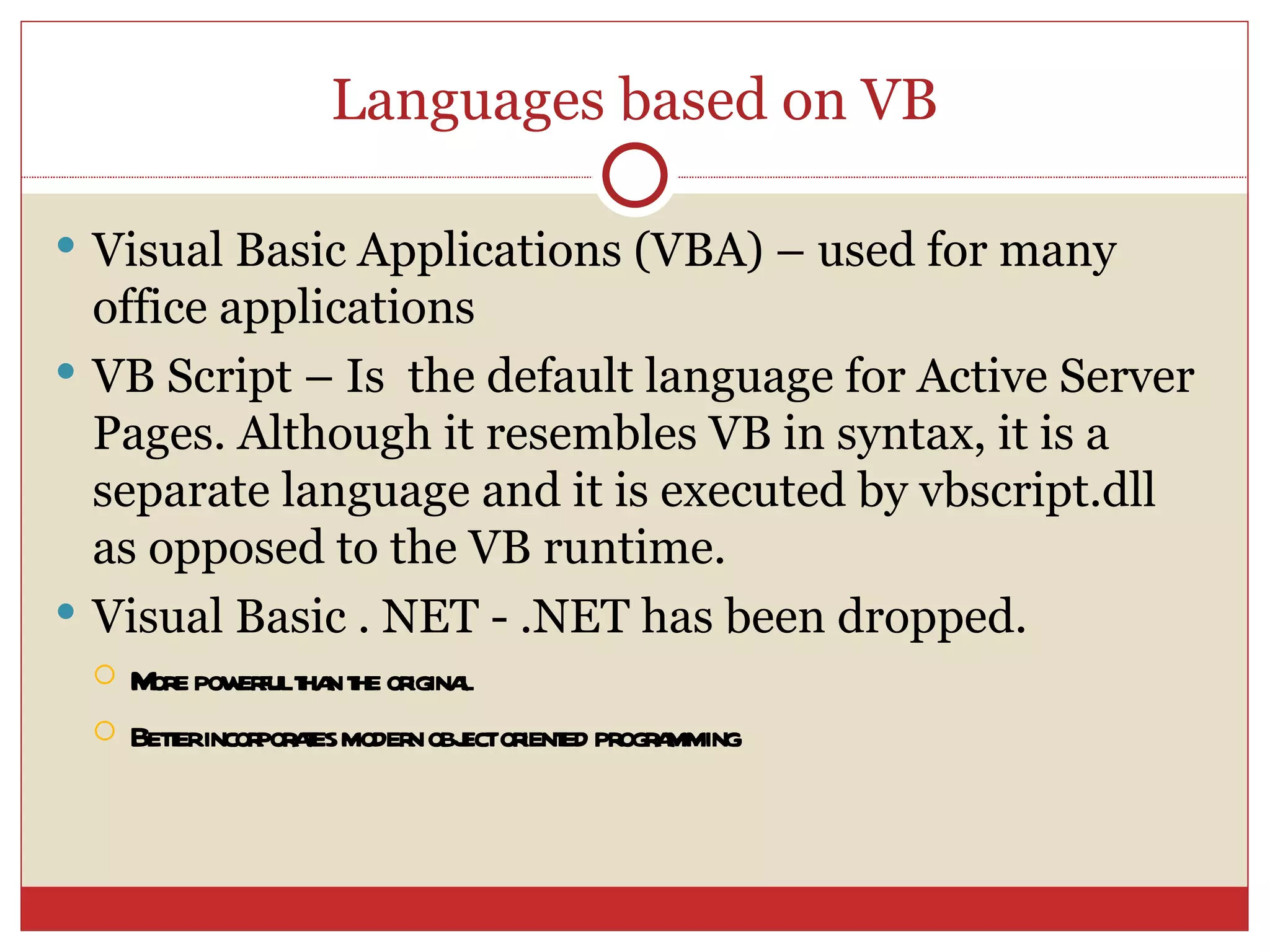 Visual basic | PPT