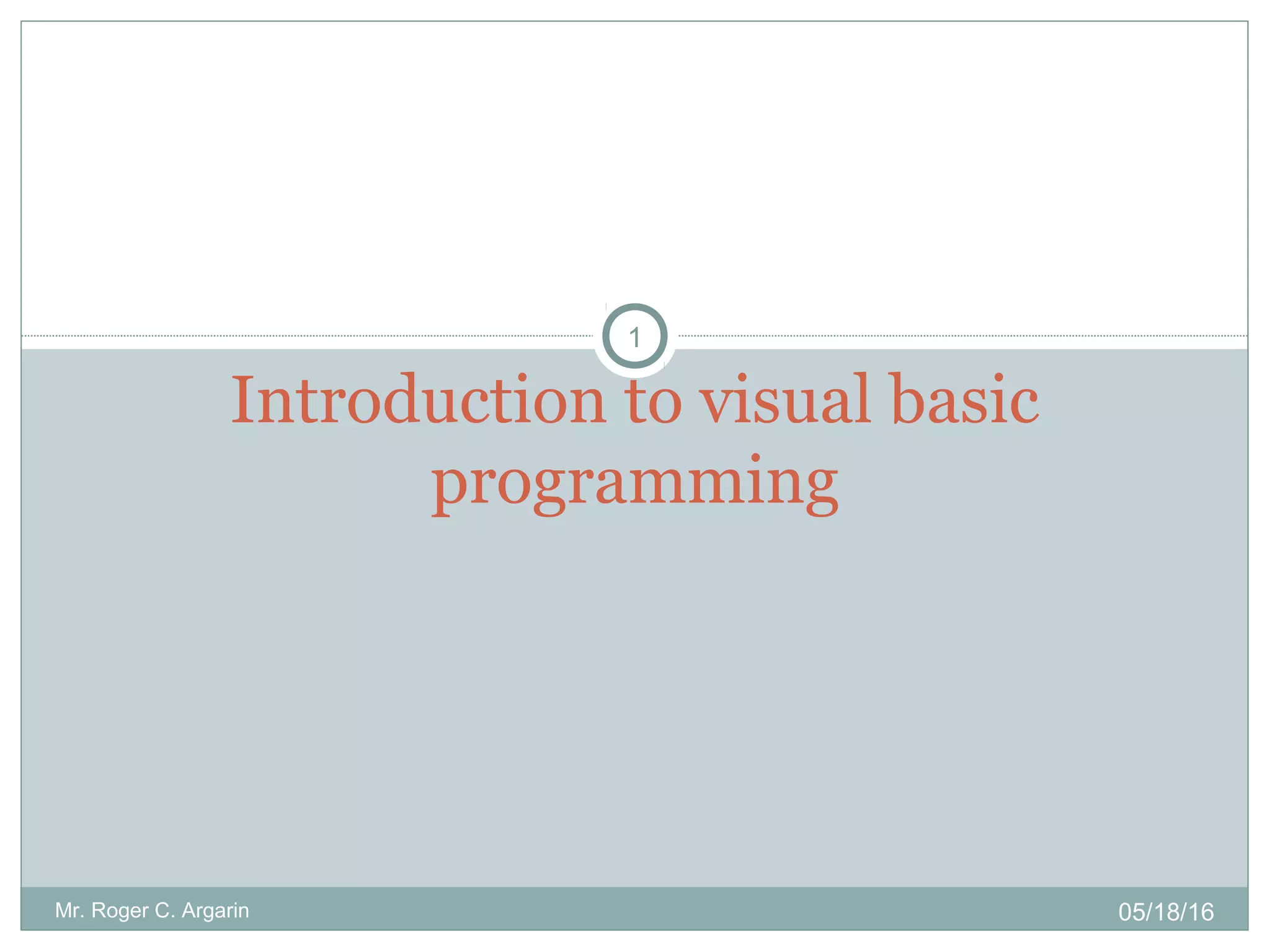 Visual basic | PPT
