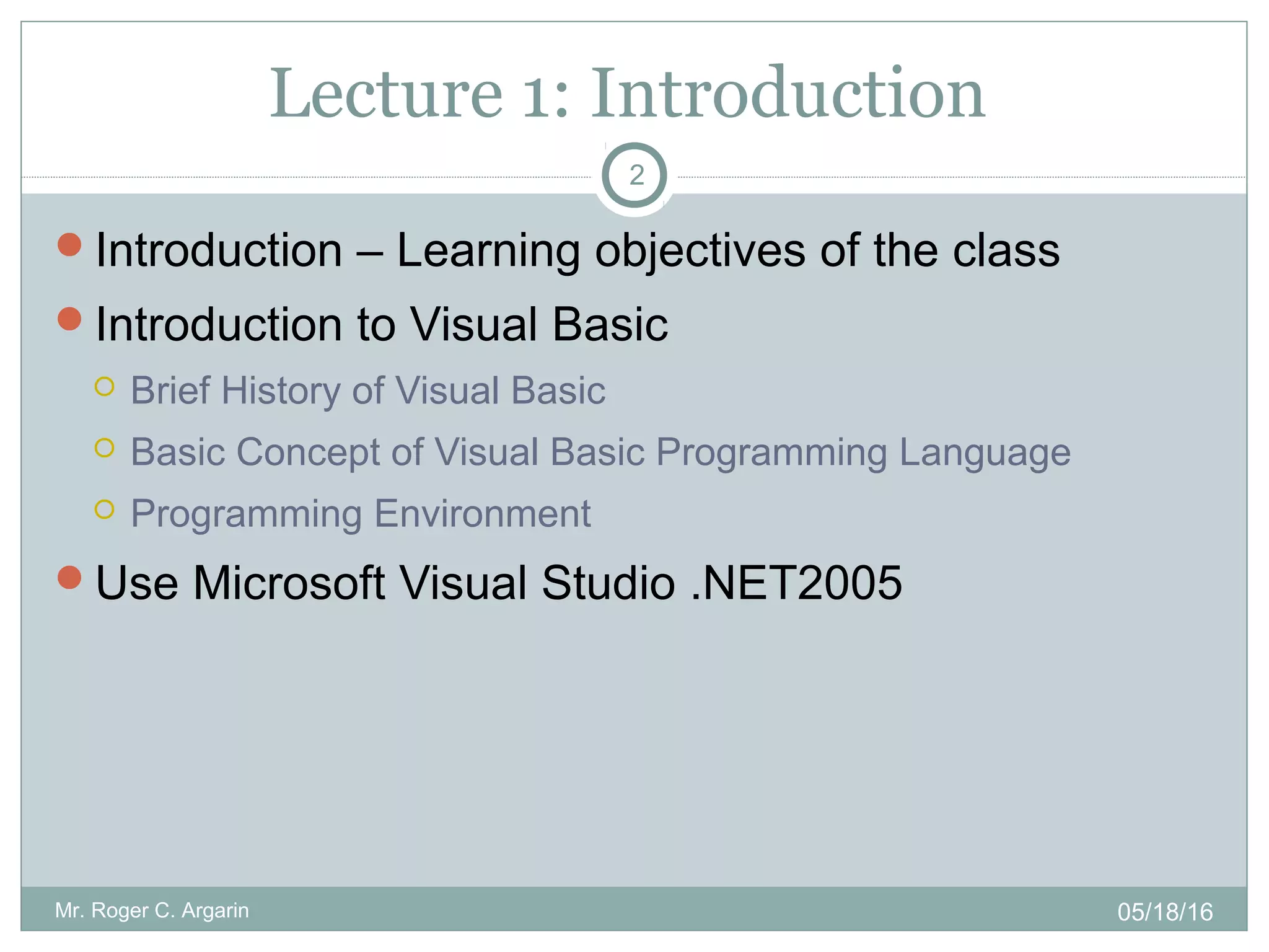 Visual basic | PPT