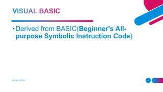 VISUAL BASIC.pptx | Programming Languages | Computing