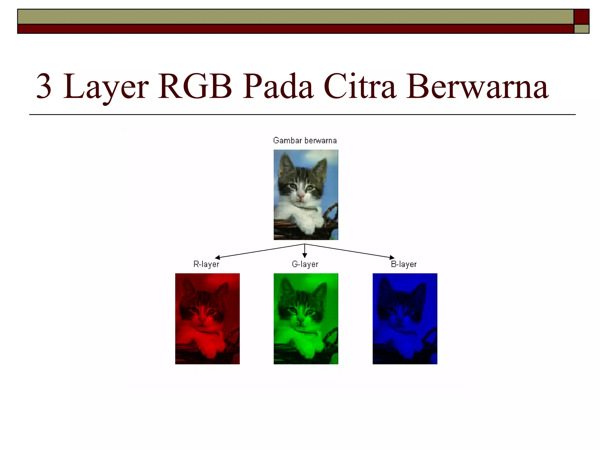 3 Layer RGB Pada Citra Berwarna
 