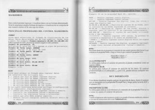 íM B á ? VISUAL BASIC como debe ser... 
M A SK ED B O X 
##| 
Este control permite ingresar y visualizar datos con un formato determinado. 
Si no le asignamos ningún formato de ingreso o visualización se comporta de 
una manera similar al de una caja de textos. 
PR IN C IPA LES PR O PIED A D ES D EL C O N TR O L M ASKEDBOX: 
FORMAT 
Sirve para seleccionar el formado de visualización de los 
datos. Estos datos pueden ser de tipo numérico, fecha, hora 
y texto. Por ejemplo: Formato monetario $#,##0.00; ($#,##0.00) Utiliza separador de miles; presenta los números negativos entre paréntesis. 
Formato de porcentaje. 0% 
Multiplica el valor por 100 y agrega un signo de porcentaje. Formato de fecha largo, dddddd 
Ejemplo: Domingo 13 de Junio de 1999 Formato de fecha medio, dd-mrm-yy 
Ejemplo: 13-Jun-99. Formato de fecha corto, ddddd 
Ejemplo: 13/06/99. Formato de hora largo, tttt 
Ejemplo: 1:30:42 A.M. Formato de hora medio. hh:mm AM/PM 
Ejemplo: 1:30 A.M. Formato de hora corto. hh:mm 
Ejemplo: 1:30. 
MASK 
Sirve para asignar un formado para ingresar datos. 
Los caracteres más utilizados son: 
# .- Indica que sólo se deben ingresar dígitos. 
? .- Indica que sólo se deben ingresar letras. 
. .-Se utiliza para separar decimales. 
, .- Se utiliza para separar miles. 
: .-Se utiliza para separar en las horas. 
/ .-Se utiliza para separar en las fechas. 
En los cuatro caracteres anteriores verifique la configuración 
de su computadora (Configuración regional). 
A . -- Indica que sólo se deben ingresar letras o números. 
> .- Convierte las siguientes letras a mayúsculas. 
< .- Convierte las siguientes letras a minúsculas. 
C .- Indica que sólo debe aceptar espacios. 
 .- Permite incluir cualquier carácter anterior dentro de 
la máscara. 
2 5 0 G rupo E ditorial M e g a b y t e < | ¡ ¡ ¡ ^ 
> CAPÍTULO V: Ingreso Personalizado de Datos Í s S S Í Í P 
Ejemplo: Si en la propiedad Mask Ud., escribe: 
#### .- Permite ingresar cuatro dígitos. 
???? .- Permite ingresar cuatro letras. 
##??## .- Permite ingresar dos dígitos, luego dos letras y 
luego dos dígitos mas. 
##/##/## o ##-##-## .- Facilita el ingreso de un fecha, pero 
no controla si la fecha ingresada es correcta. 
##:##.## .- Facilita el ingreso de las horas, minutos y 
segundos, pero no controla si se ingresada correctamente. 
###,###.## .- Facilita el ingreso de cantidades utilizando 
miles y dos decimales. 
>?<??????? .- Permite ingresar ocho letras, la primera la 
convierte a mayúscula y el resto en minúsculas. 
<####> .- Permite ingresar cuatro dígitos entre los signos 
mayor y menor. 
##CAAAAA .- Permite ingresar dos dígitos, -un espacio (opcional) 
y luego cinco valores alfanuméricos (letras o números). 
NOTA: Para borrar dentro de un programa el contenido de este control, primero debe borrar lo que 
contiene en la propiedad Mask y luego se borra lo que contiene la propiedad Text. 
MaskedBox 1 .Mask ="" 
MaskedBox 1 .Text="" 
A L L O W P R O M P T 
Se utiliza para indicar el carácter de petición se puede considerar como un 
ingreso válido. 
P R O M P T C H A R 
Se utiliza para indicar el carácter de petición de los datos. El carácter 
predeterminado es el subrayado (_), pero Ud., puede utilizar cualquier otro 
carácter. 
MUY IM PO RTA N TE 
Si no desea visualizar ningún carácter de petición de datos, borre el carácter 
que se encuentra en la propiedad PromptChar y luego pulse la tecla ALT y 
el número 255. 
P R O M P T IN C L U D E 
Se utiliza para indicar si al referirnos al contenido de la propiedad Text se va 
a tomar en cuenta el carácter de petición. 
NOTA: 
( uando se ingresa un valor incorrecto; es decir, no cumple el formato establecido, entonces 
se ejecutan las instrucciones del evento ValidationError. 
 