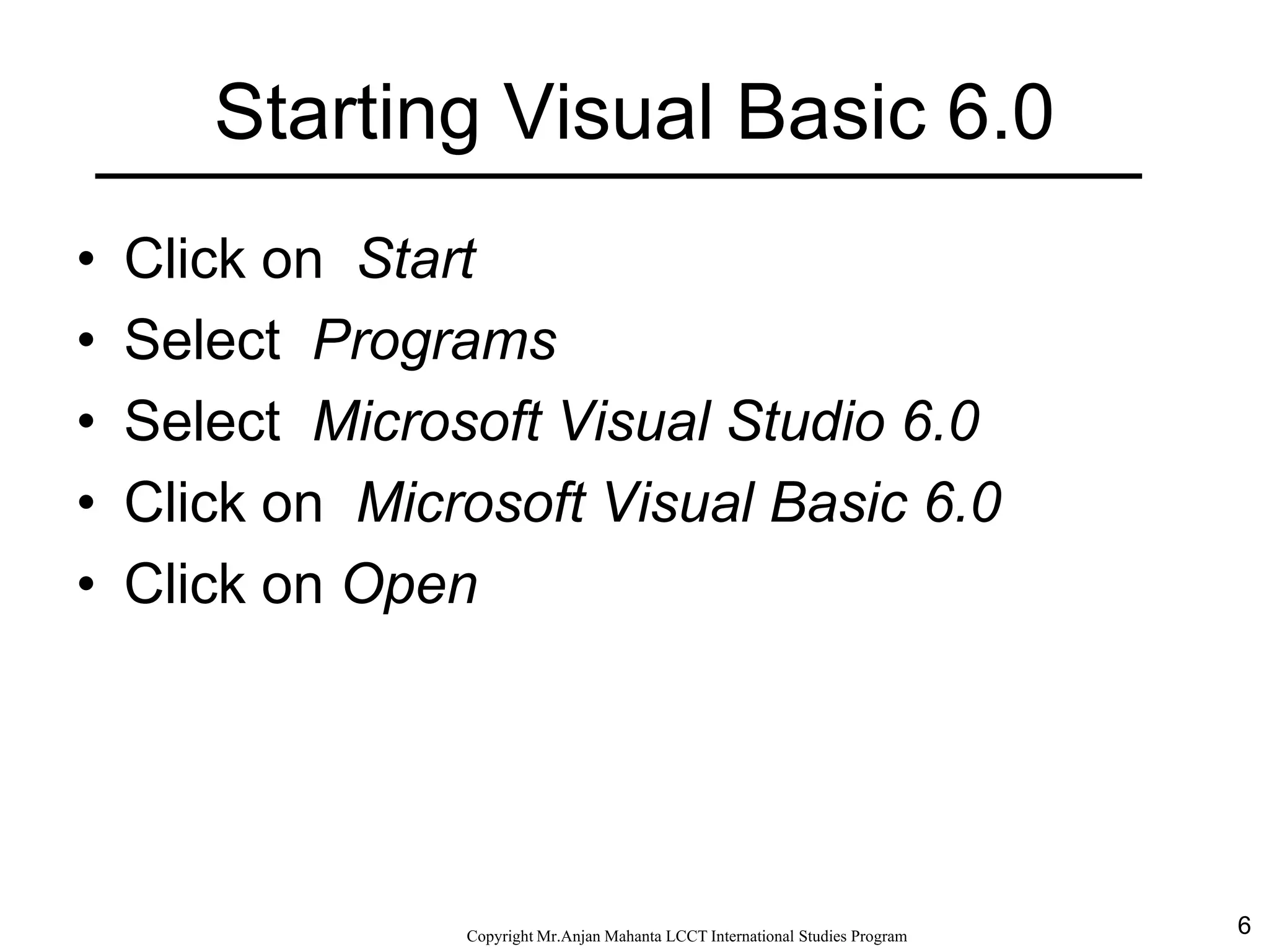 Visual Basic 6.0 | PPT