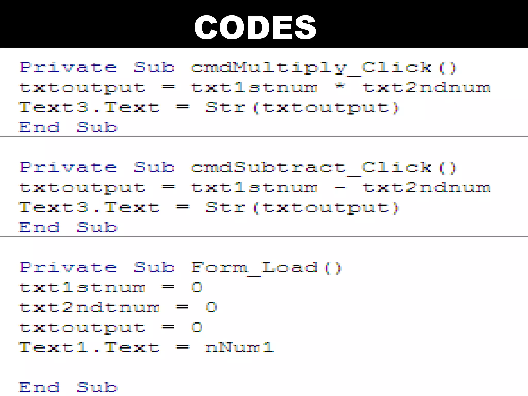 Visual Basic Codes And Screen Designs | PPT