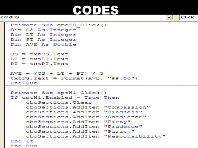 Visual Basic Codes And Screen Designs | PPT
