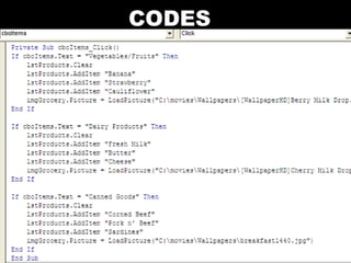 Visual Basic Codes And Screen Designs | PPT