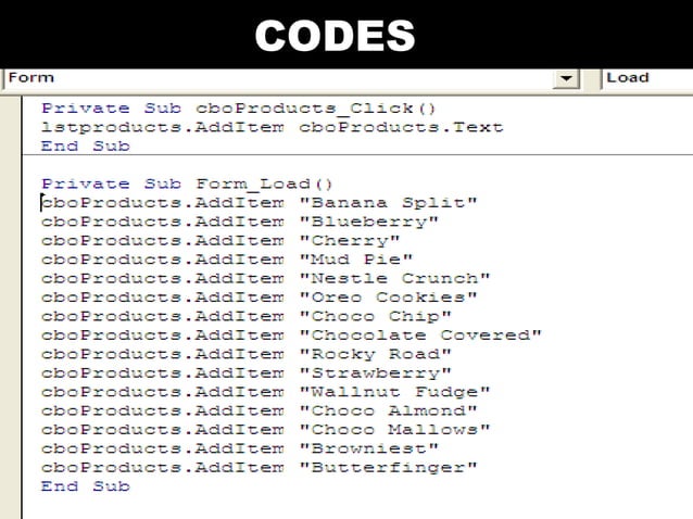 Visual Basic Codes And Screen Designs