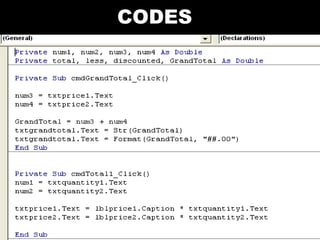 Visual Basic Codes And Screen Designs | PPT