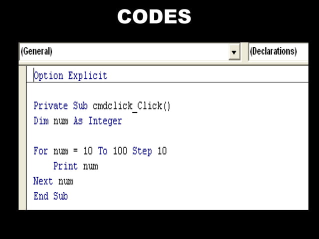 Visual Basic Codes And Screen Designs | PPT