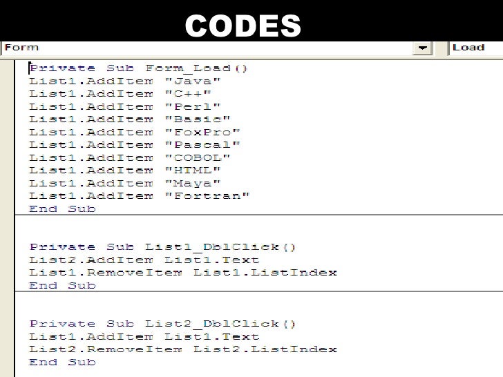 visual basic code example visual basic code example