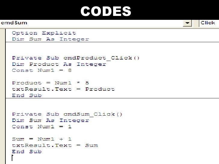 Visual Basic Codes And Screen Designs
