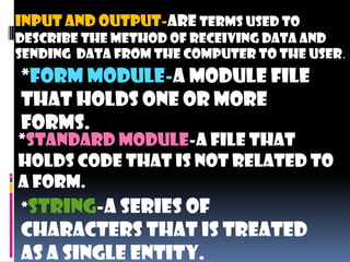 Visual basic coding | PPTX