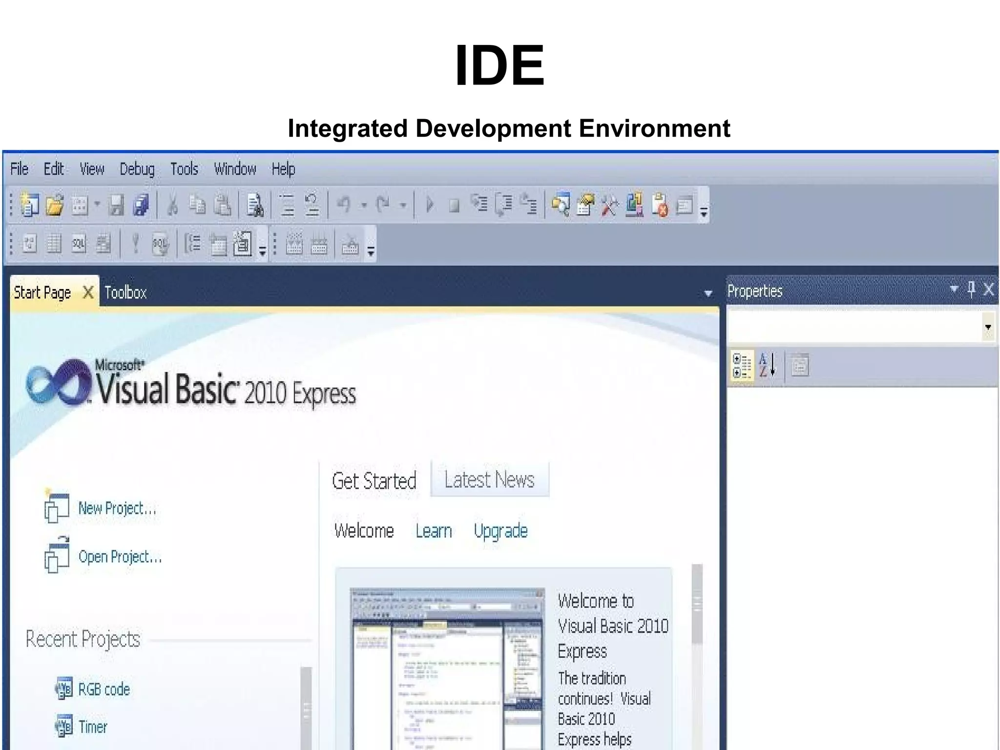 IDE
Integrated Development Environment
 