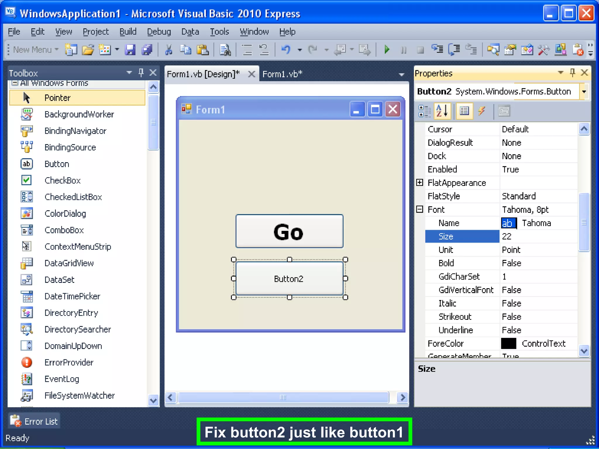 Fix button2 just like button1
 