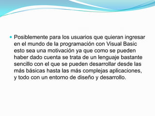 Visual Basic Presentacion | PPTX
