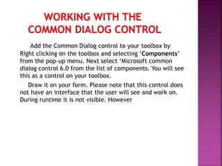 Visual basic programming | PPT | Free Download