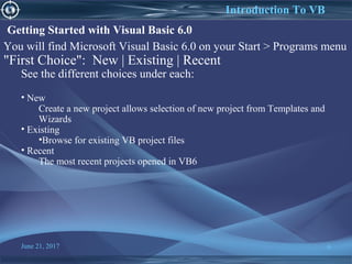 Visual basics | PPT