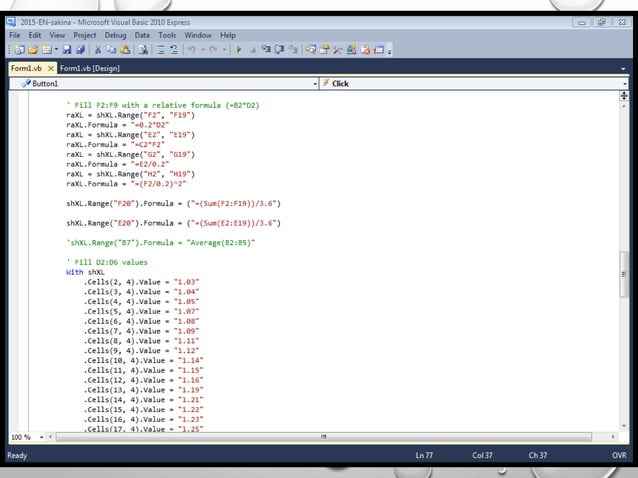 Visual basics Express Project | PPT