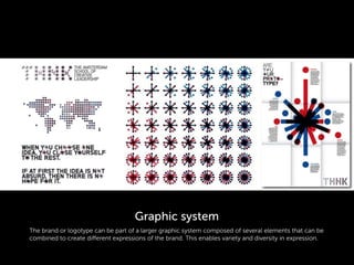 The brand or logotype can be part of a larger graphic system composed of several elements that can be
combined to create different expressions of the brand. This enables variety and diversity in expression.
Graphic system
 