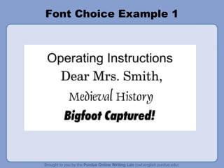 Font Choice Example 1 