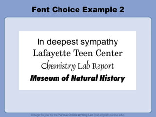 Font Choice Example 2 