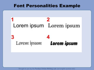 Font Personalities Example 