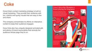28
Coca-Cola’s content marketing strategy is built on
visual marketing. They provide their audience with
fun, colorful and...