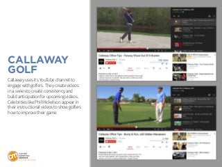 LO O K B O O K
Callaway
Golf
Callaway uses its YouTube channel to
engage with golfers. They create videos
in a series to c...