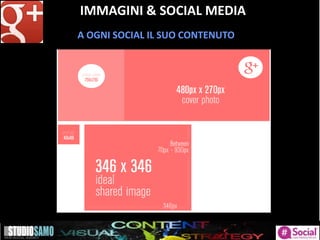 IMMAGINI & SOCIAL MEDIA
A OGNI SOCIAL IL SUO CONTENUTO
 