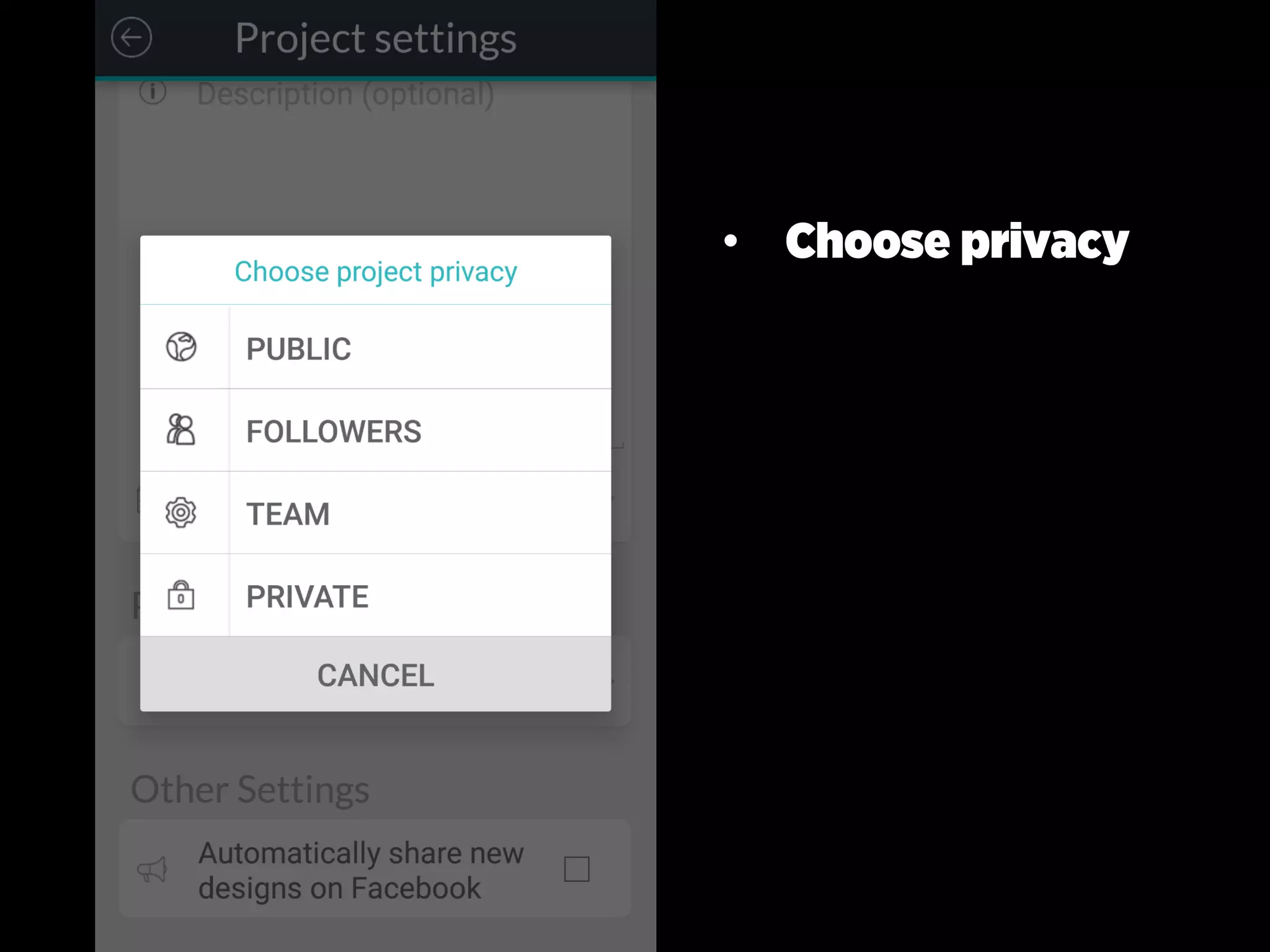 • Choose privacy
 