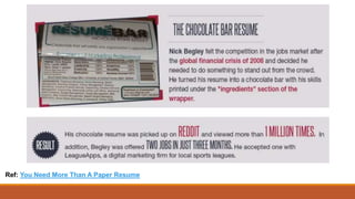 Ref: You Need More Than A Paper Resume
 