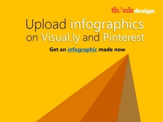 Upload infographics on Visual.ly and Pinterest
Get an infographic made now
 