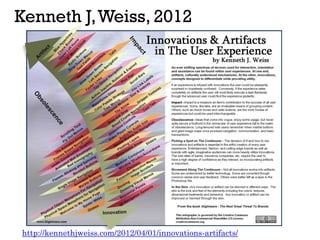 Kenneth J,Weiss, 2012
http://kennethjweiss.com/2012/04/01/innovations-artifacts/
 