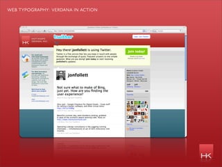 web typography: verdana in action
 