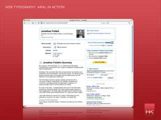 web typography: arial in action
 