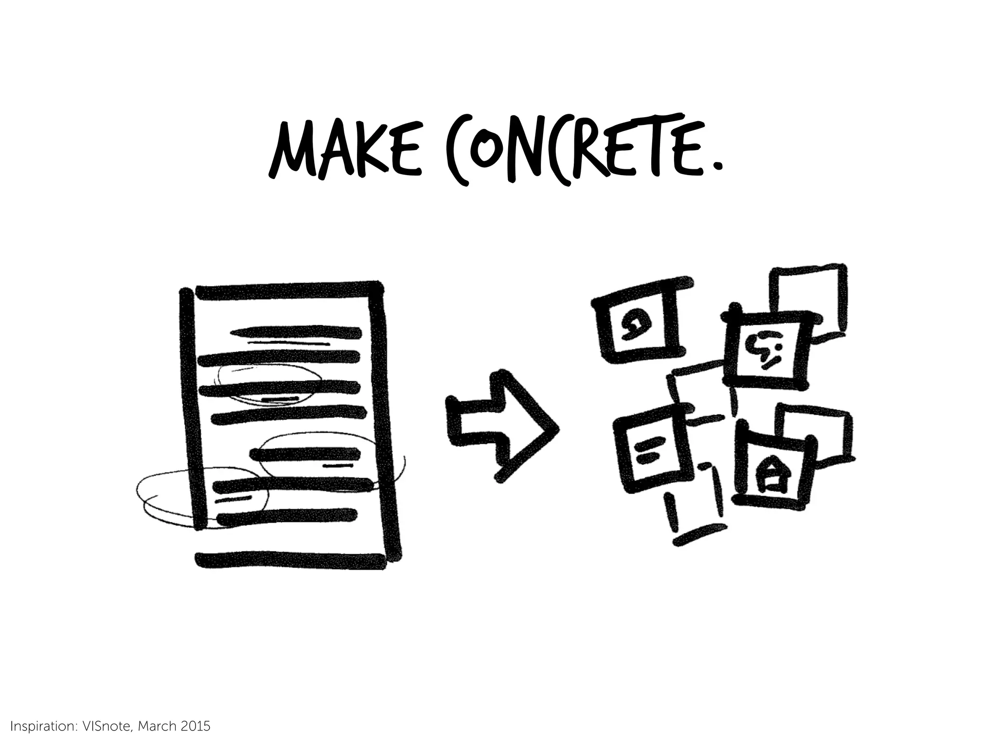 Make Concrete.
Inspiration: VISnote, March 2015
 