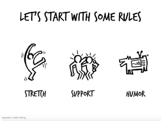 Let’s Start with some Rules
Stretch Support Humor
Inspiration: Keith Haring
 