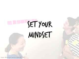 Source: Workshop at Stanford, August 28th 2015
SET Your
Mindset
 