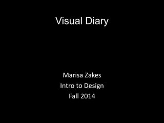 Visual Diary
Marisa Zakes
Intro to Design
Fall 2014
 