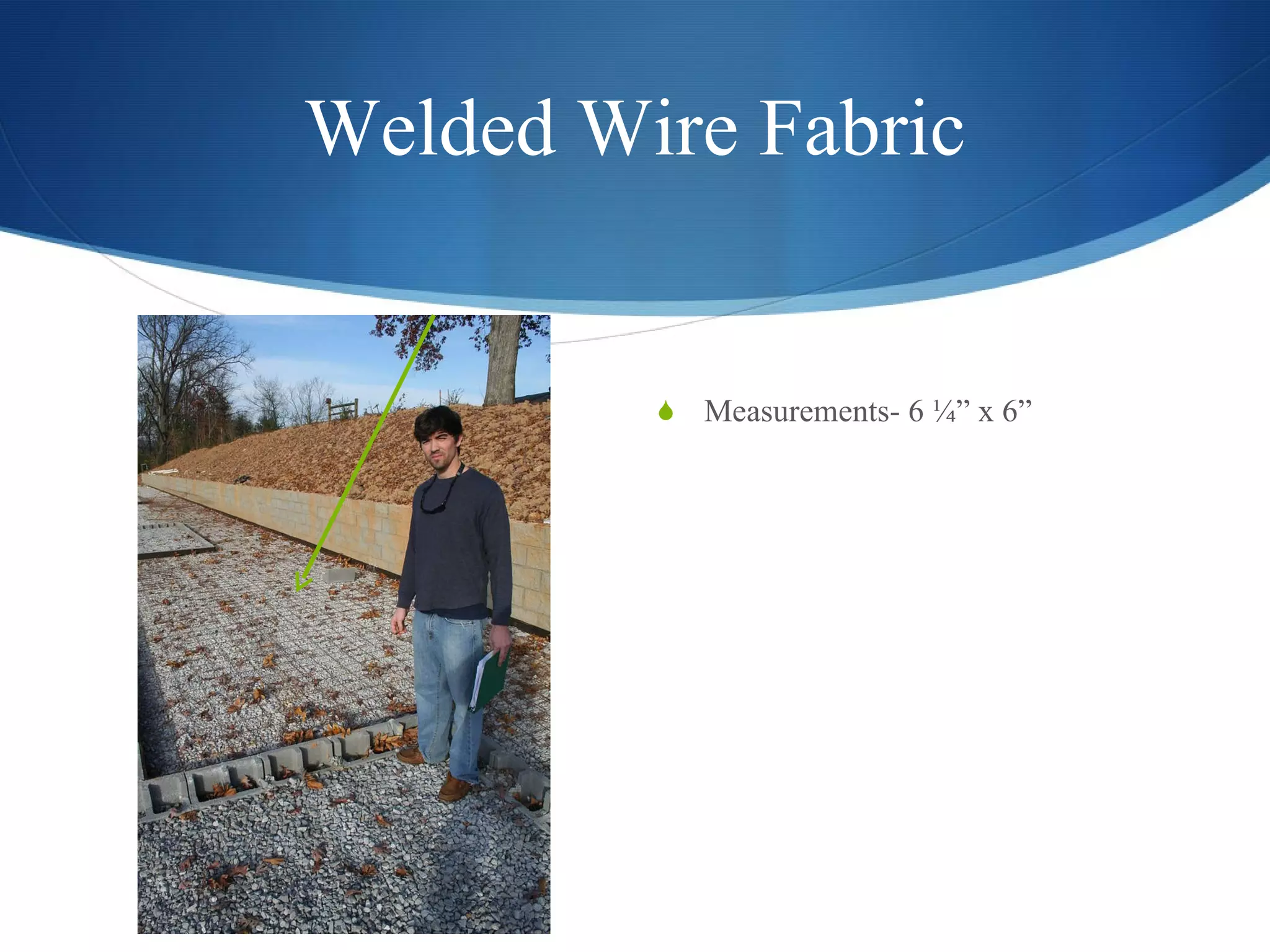 Welded Wire Fabric Measurements- 6 ¼” x 6” 