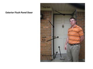 Panel Door and Exterior Flush DoorHas all the parts needed for a 6 panel doorFlush doorTop RailStileLock RailBottom RailPanel