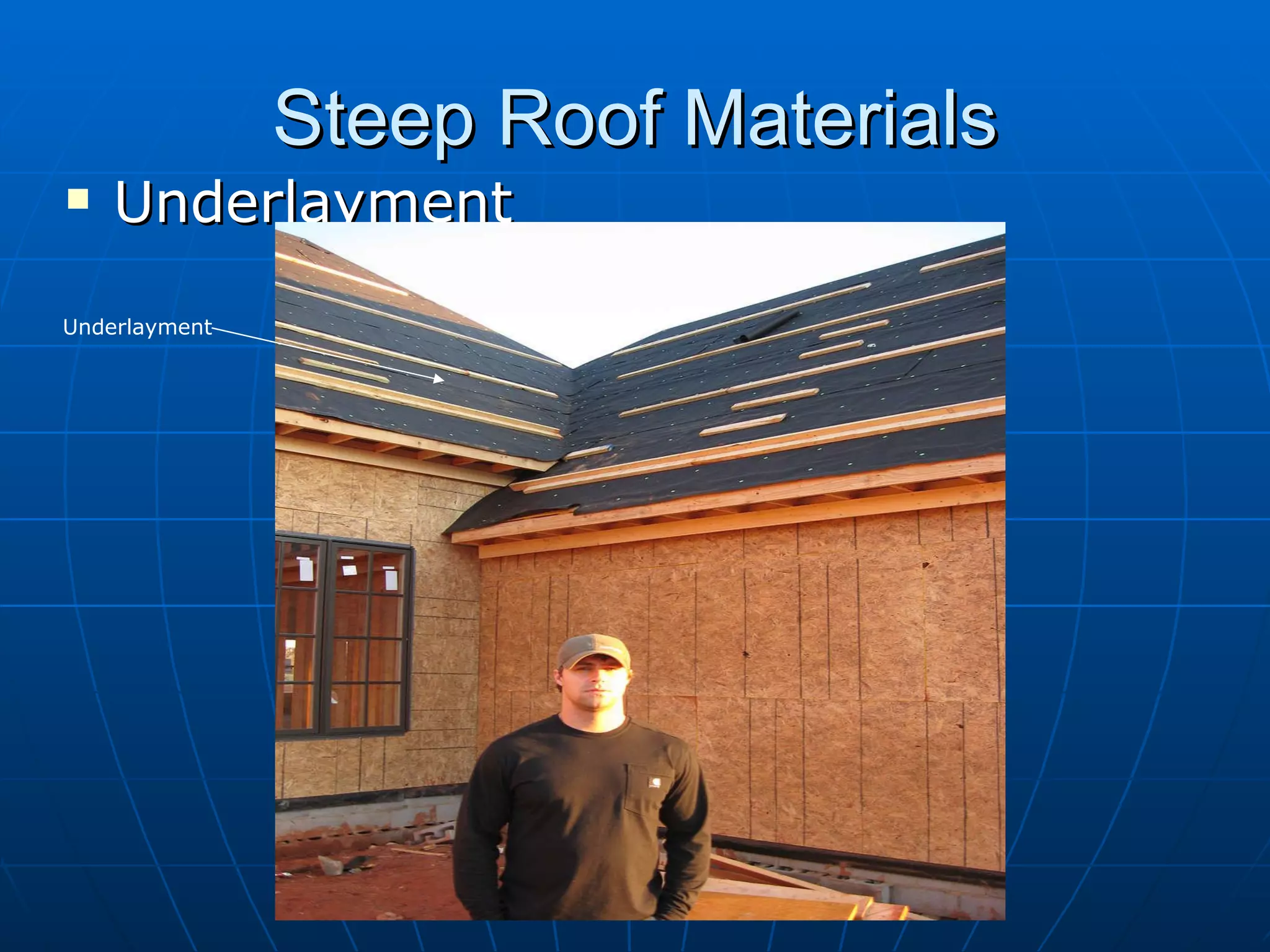 Steep Roof Materials Underlayment Underlayment 
