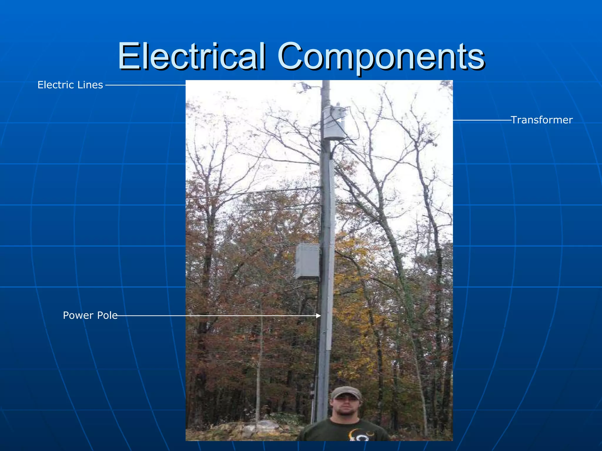 Electrical Components Electric Lines Transformer Power Pole 