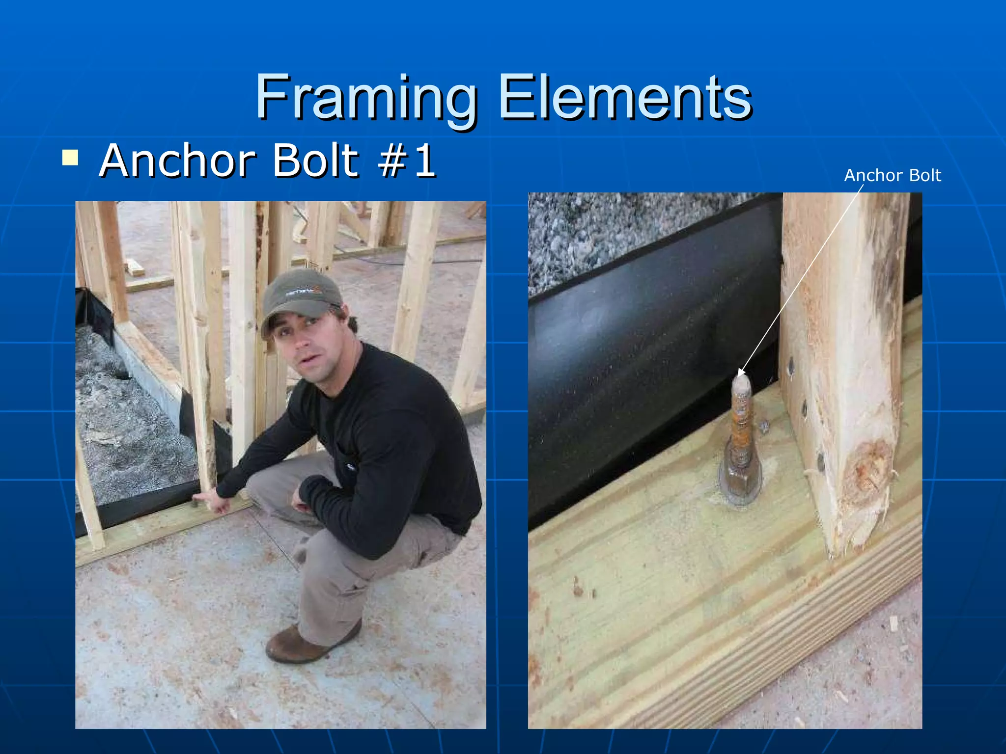 Framing Elements Anchor Bolt #1 Anchor Bolt 