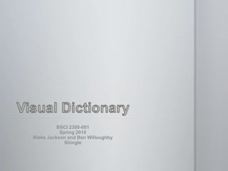 Visual Dictionary BSCI 2300-001 Spring 2010 Blake Jackson and Ben Willoughby Shingle 