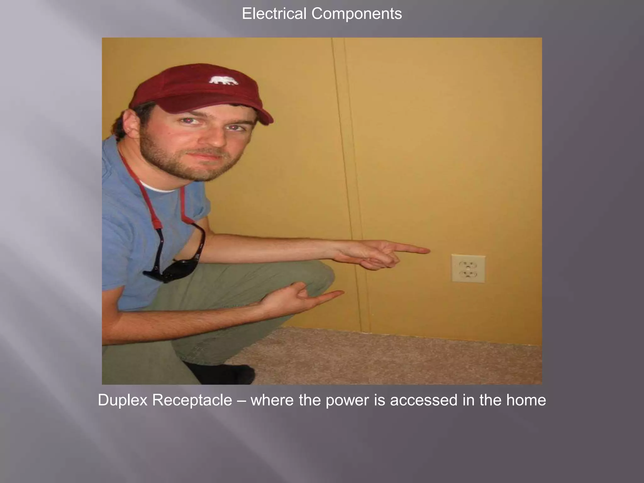 Electrical ComponentsDuplex Receptacle – where the power is accessed in the home