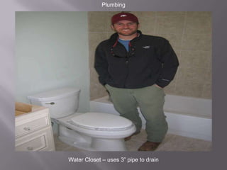 PlumbingWater Closet – uses 3” pipe to drain