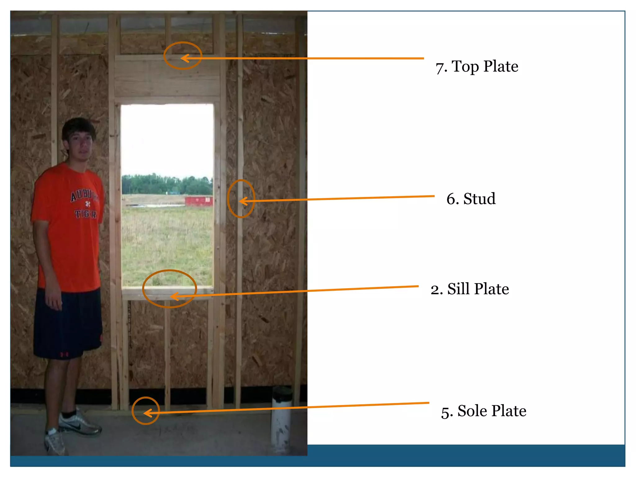 7. Top Plate6. Stud2. Sill Plate5. Sole Plate