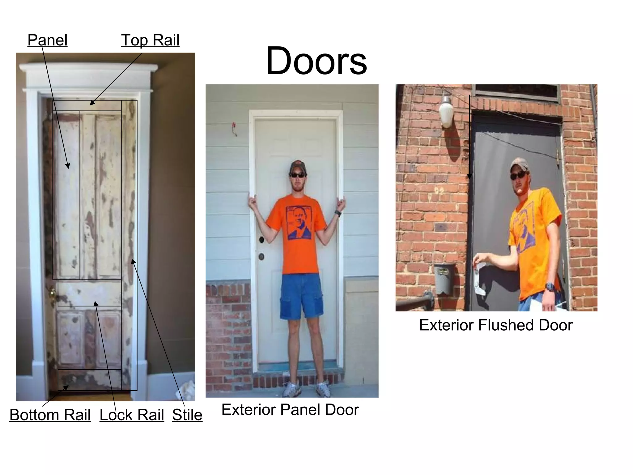 Doors Exterior Flushed Door Exterior Panel Door Panel Bottom Rail Lock Rail Stile Top Rail 