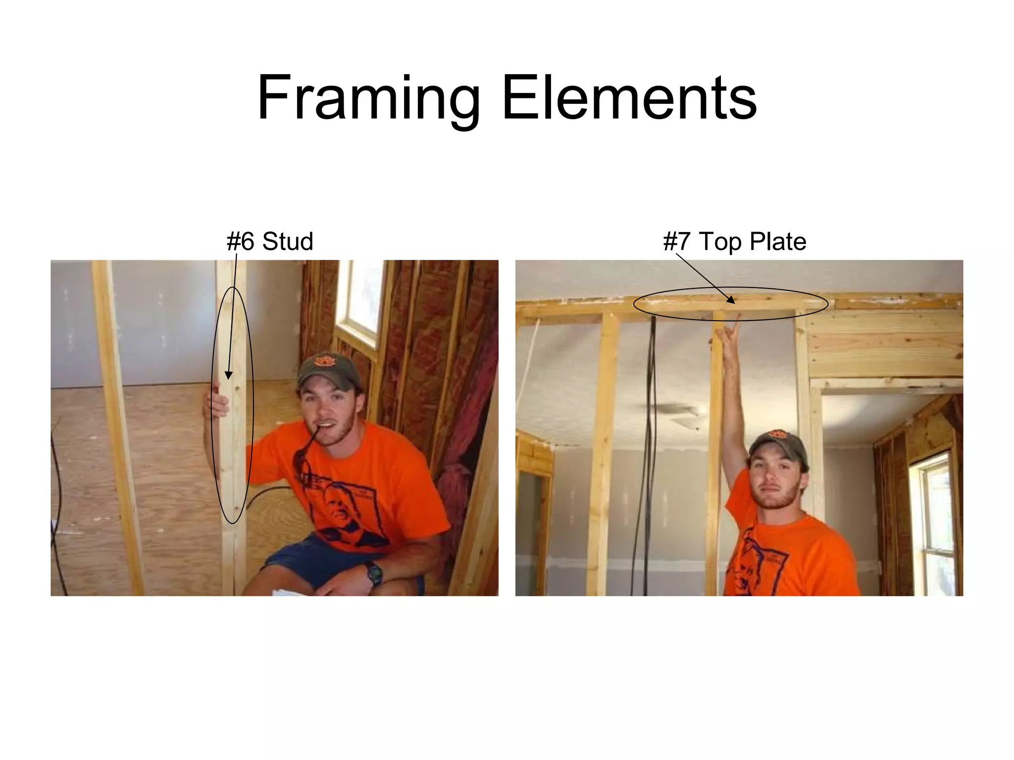 Framing Elements #6 Stud #7 Top Plate 